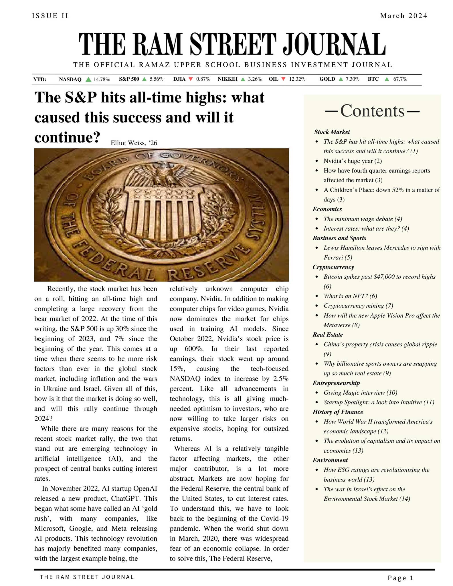 The Ram Street Journal by Ramaz School - Issuu