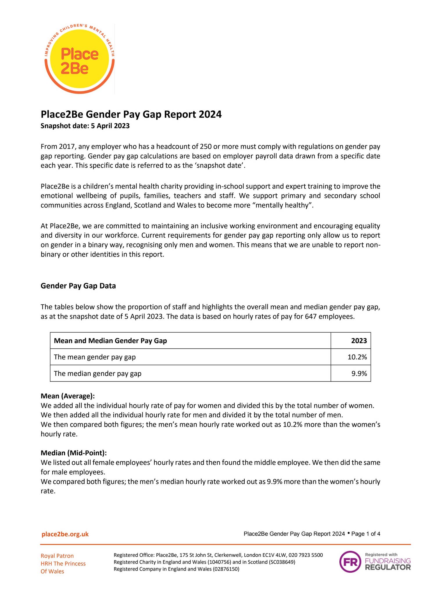 Place2Be's Gender Pay Gap Report 2024 by Place2Be - Issuu