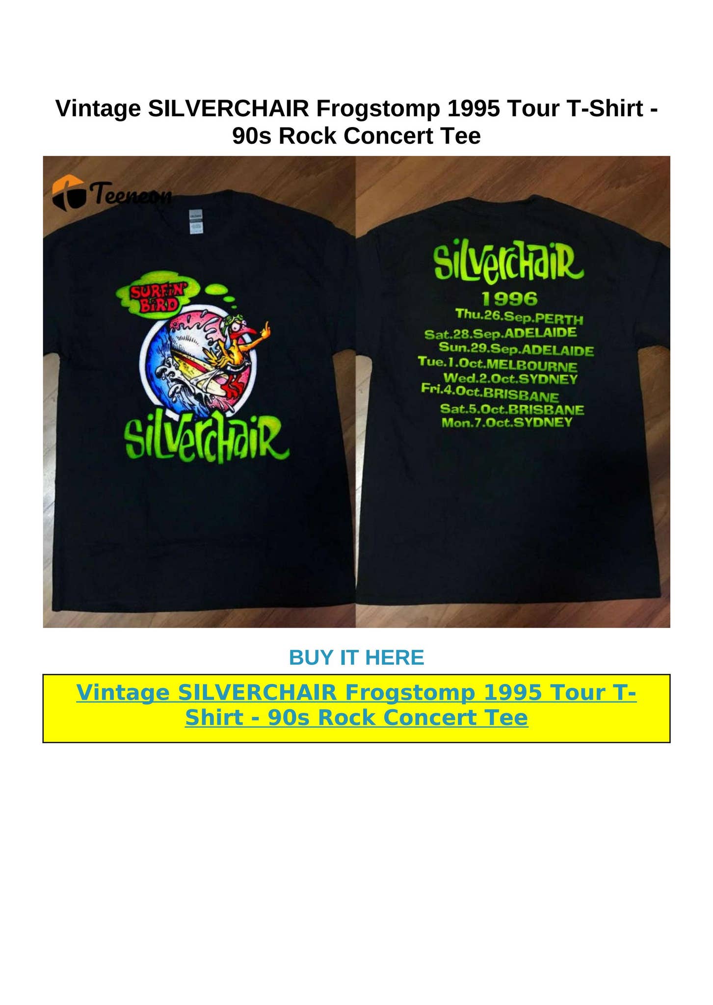 ミュージシャン Vintage Silverchair Shirt 1995 Tour Frog b38a132d708c070bfe80da783d7c19