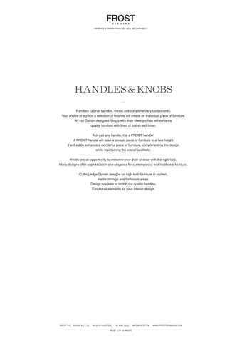 FROST Handles × Knobs 家具价格表 第 3 页
