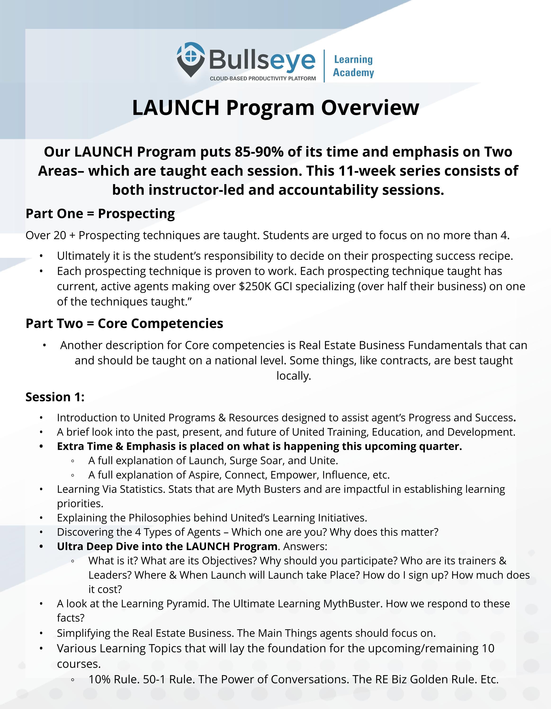Launch Program Overview: United Real Estate Agent Training by Bryan ...