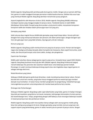 Bang Bang sudah menunjukkan dianya sebagai salah satunya games mobile paling besar dan paling punya 