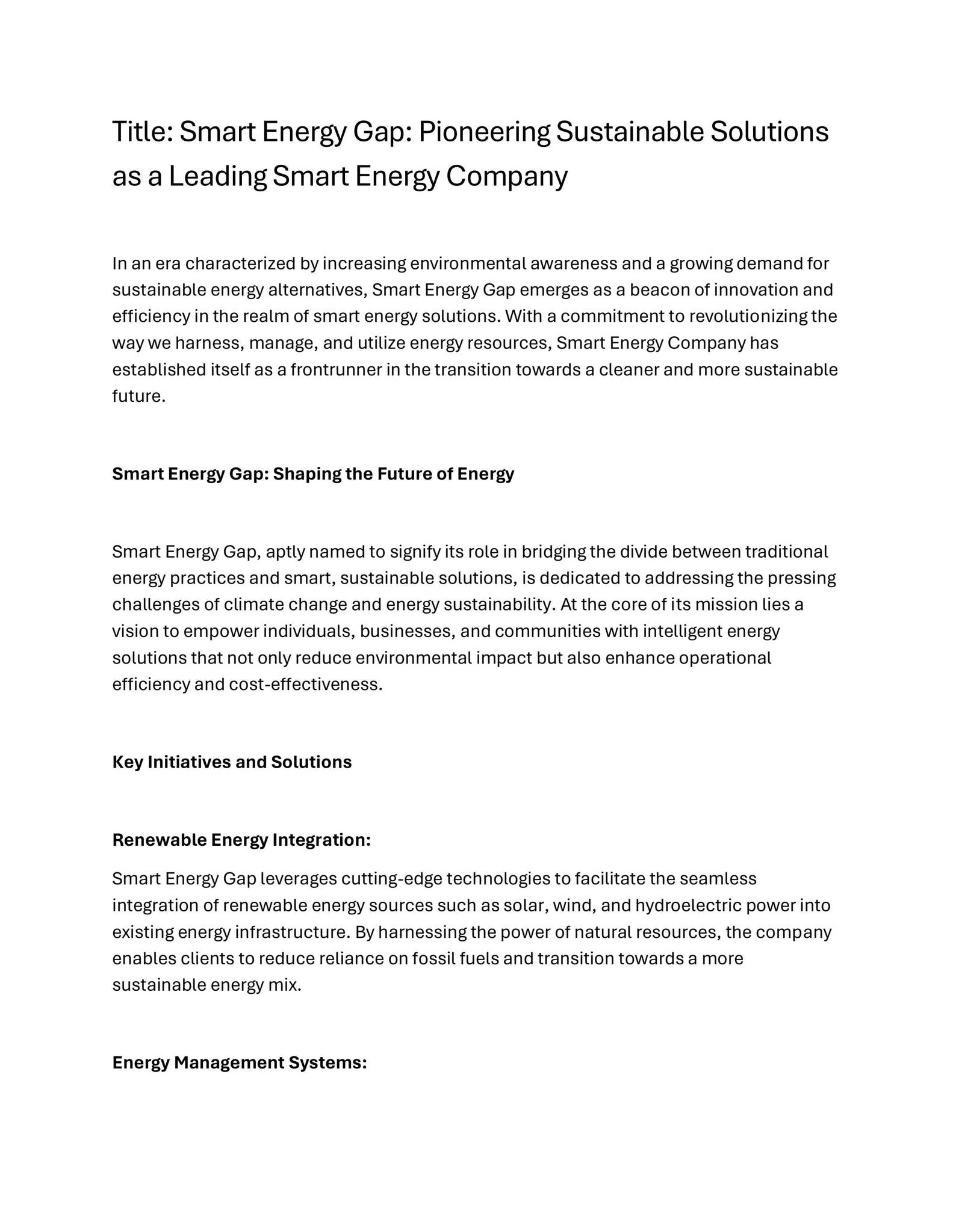 Smart Energy Company by johnbutller - Issuu