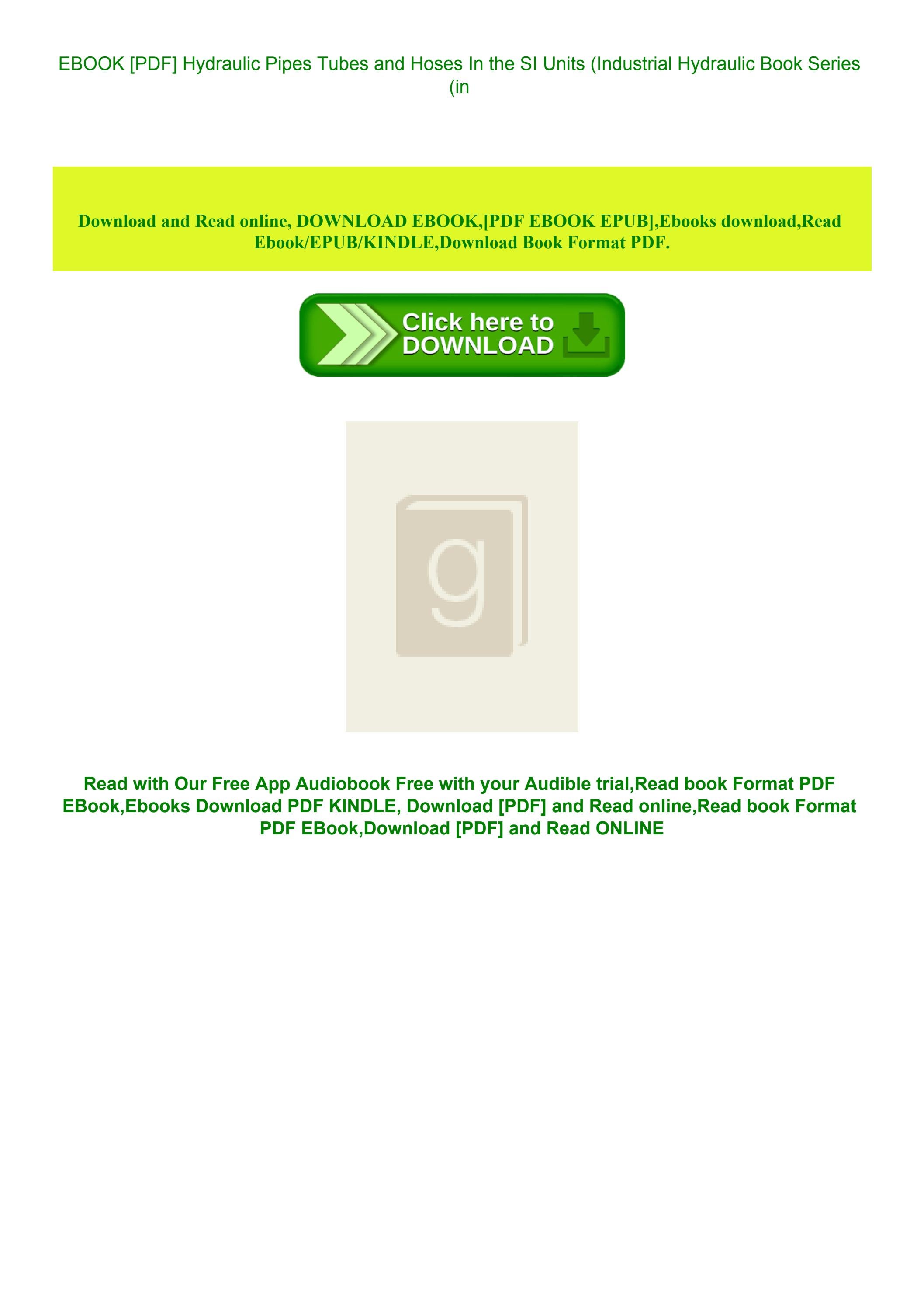 EBOOK [PDF] Hydraulic Pipes Tubes and Hoses In the SI Units (Industrial