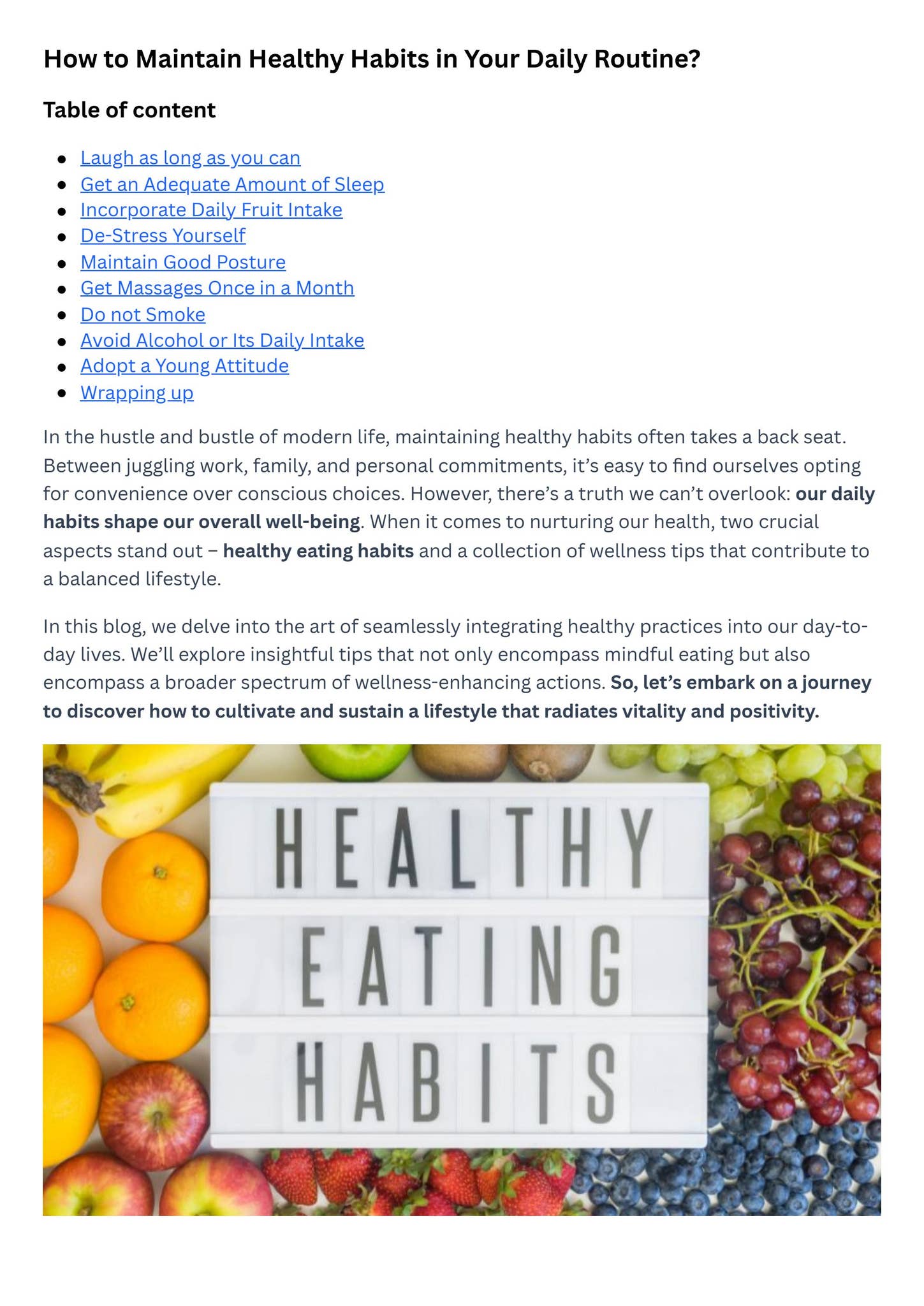 How to Maintain Healthy Habits in Your Daily Routine? by GetGood ...