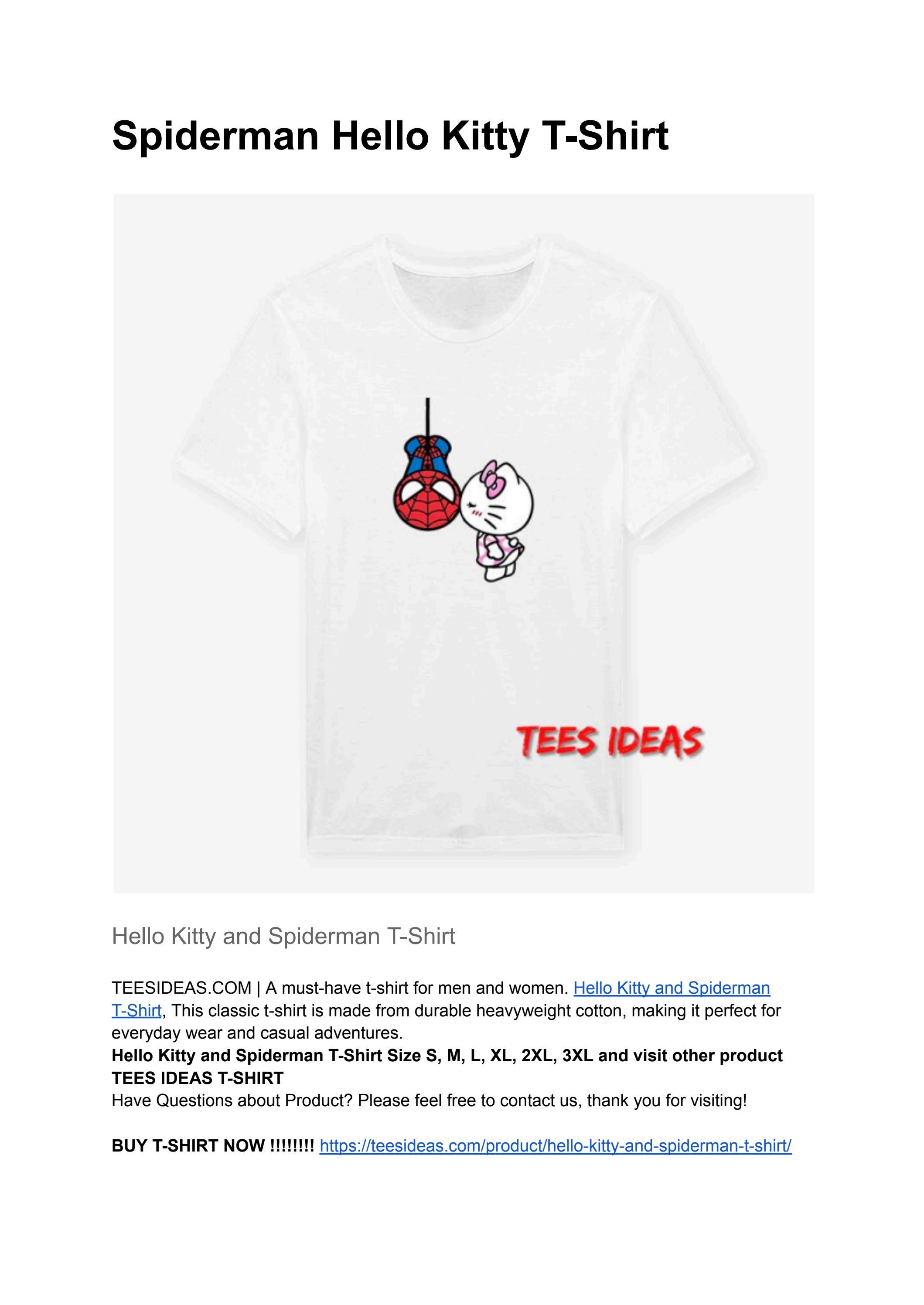 Hello Kitty And Spiderman T Shirt By TEES IDEAS Issuu Page 1