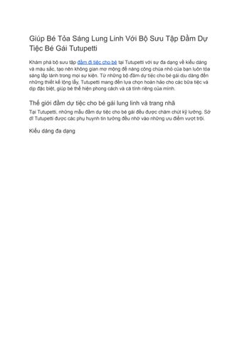 Đầm dự tiệc cho bé gái