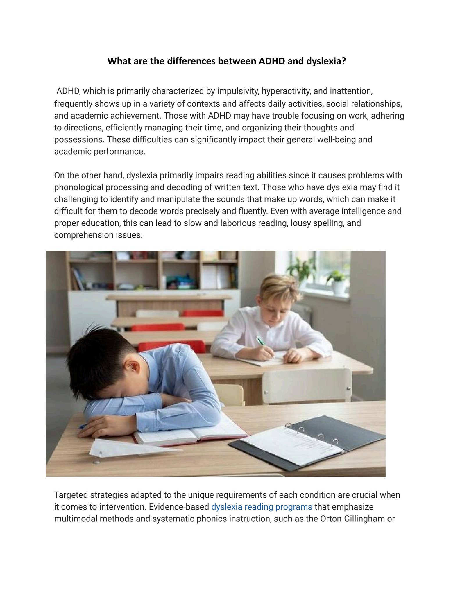 What are the differences between ADHD and dyslexia by strategiclearn ...