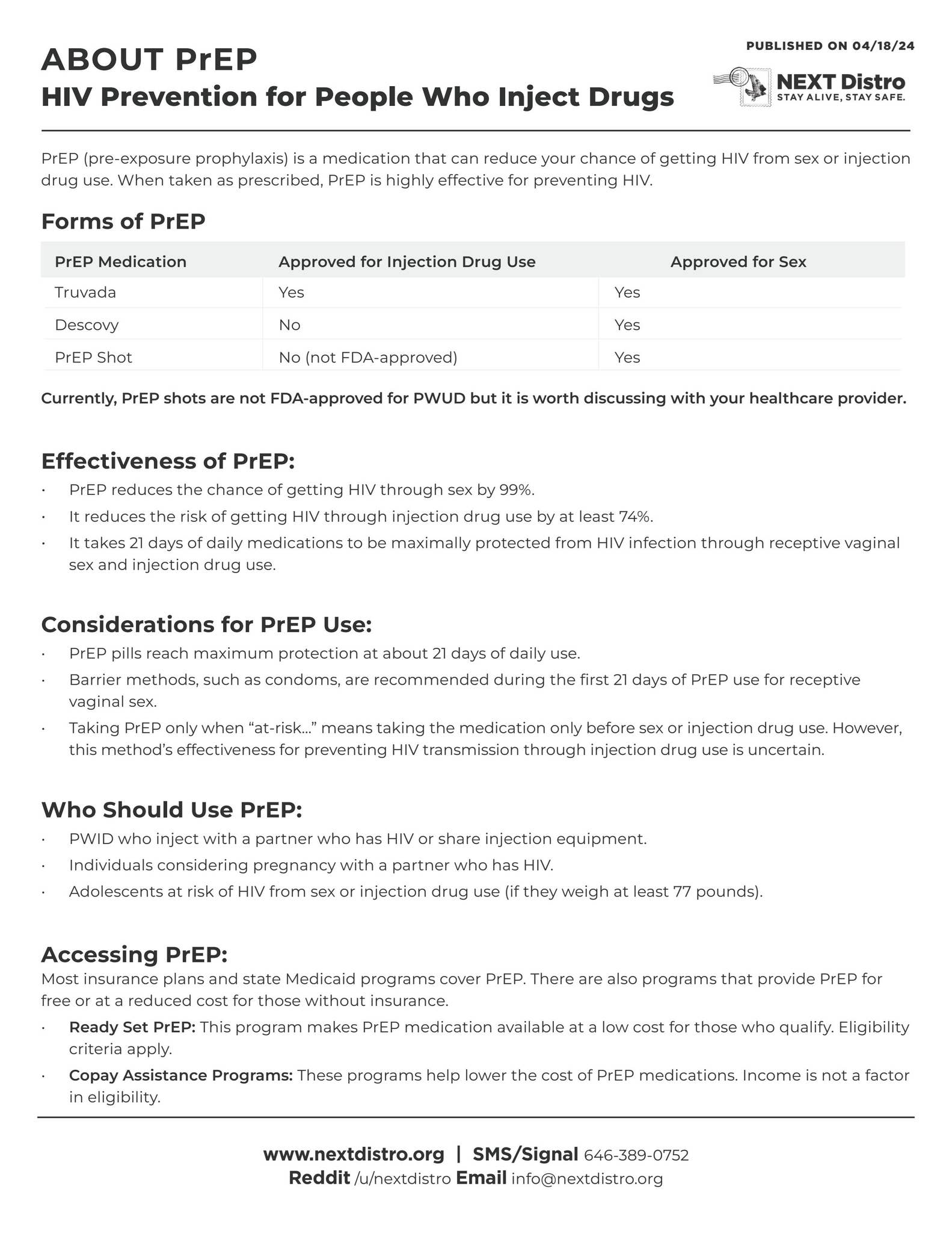About PrEP: HIV Prevention for PWUD by nextdistro - Issuu