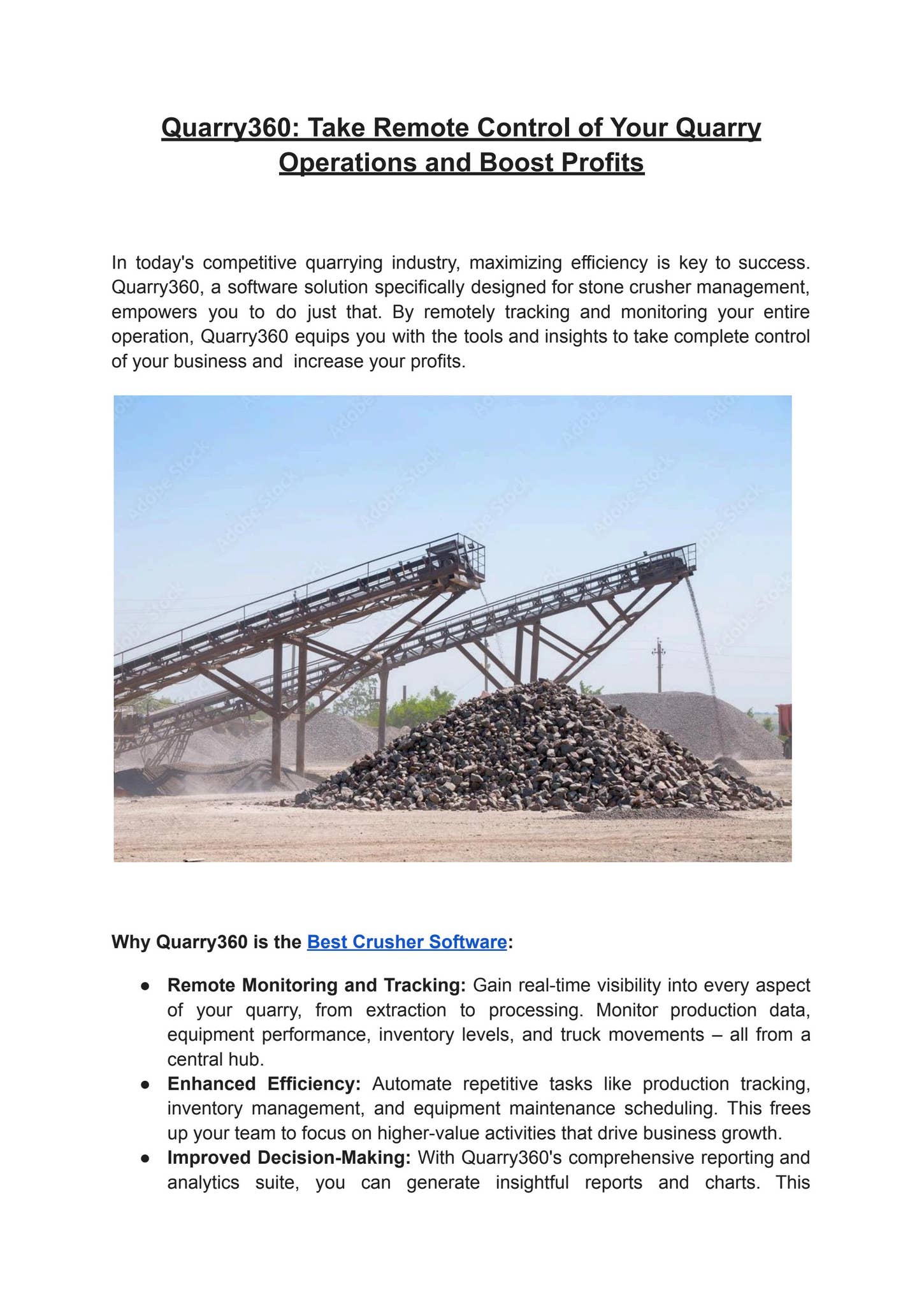 Quarry Control Point Quarry360: Take Remote Control of Your Quarry Operations and Boost ...