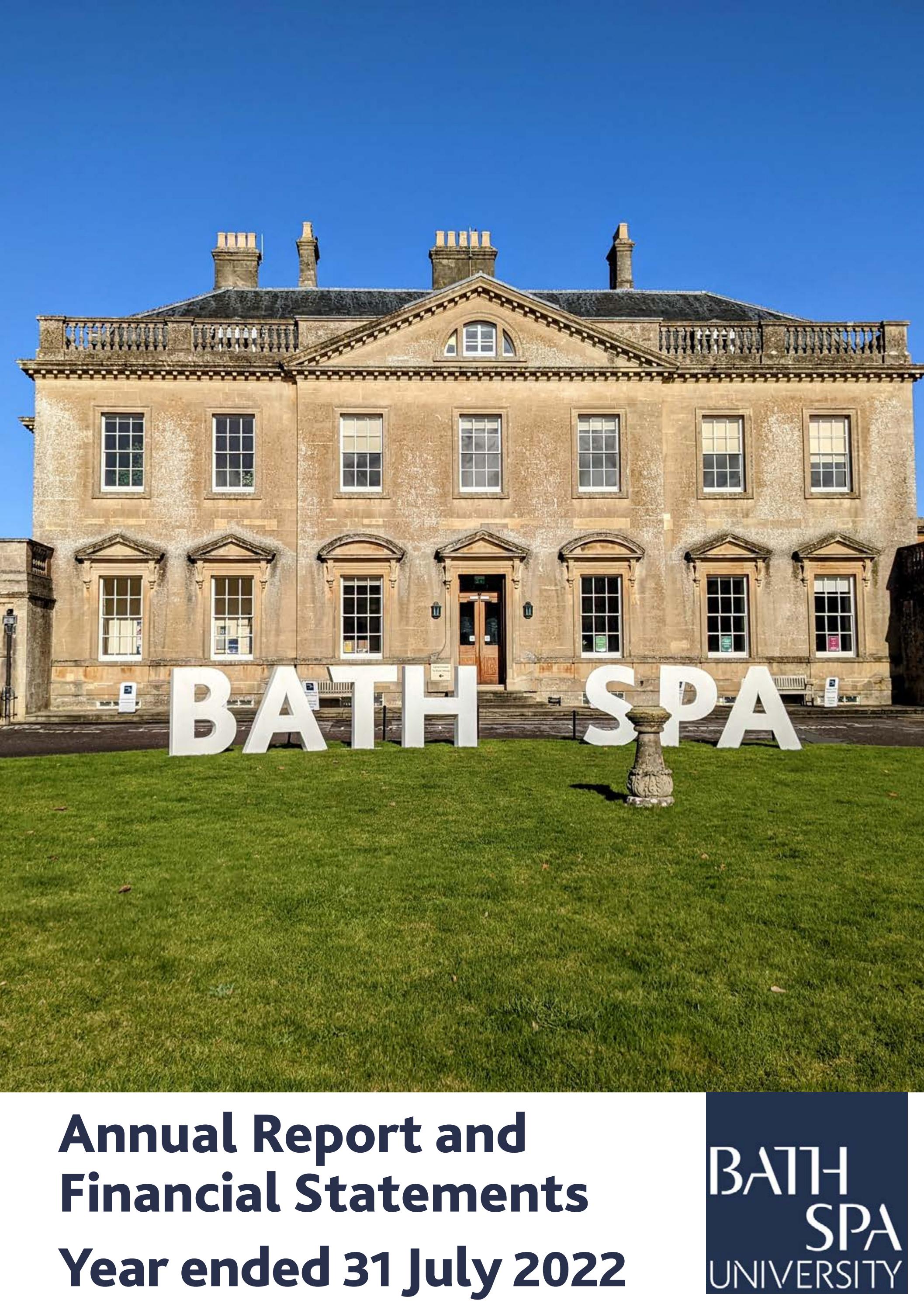 2021/2022 Annual Report and Financial Statements by Bath Spa University ...