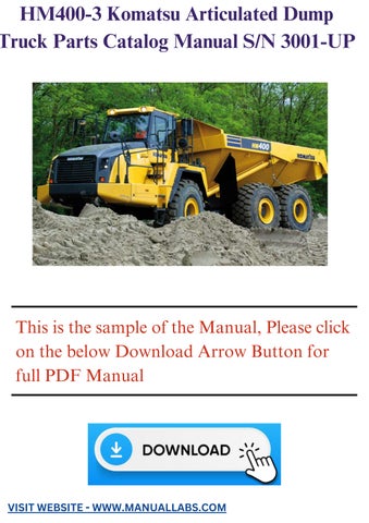 Komatsu HM400-3 Articulated Dump Truck Parts Manual SN 3001