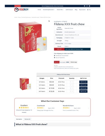 Fildena fruit chew 100mg
