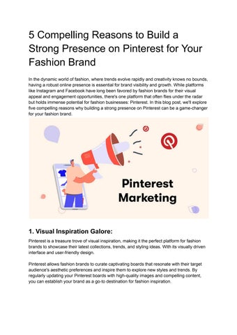 5 Compelling Reasons to Build a Strong Presence on Pinterest for Your Fashion Brand