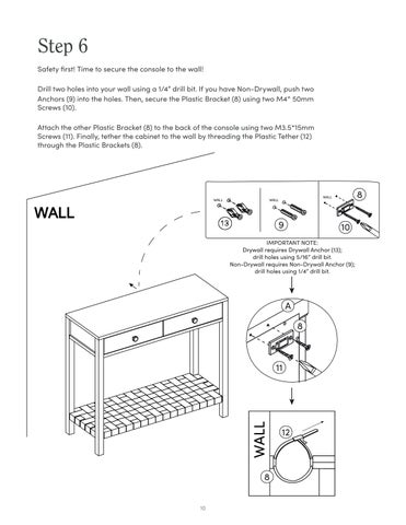 nathanjameshome 家具目录 · Evelyn 玄关桌 Instruction Sheet 第 10 页