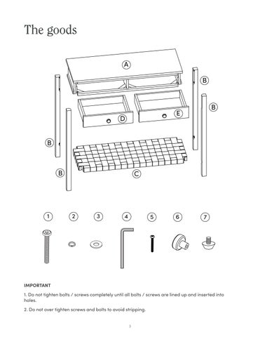 nathanjameshome 家具目录 · Evelyn 玄关桌 Instruction Sheet 第 3 页