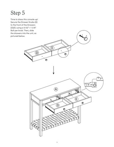 nathanjameshome 家具目录 · Evelyn 玄关桌 Instruction Sheet 第 9 页