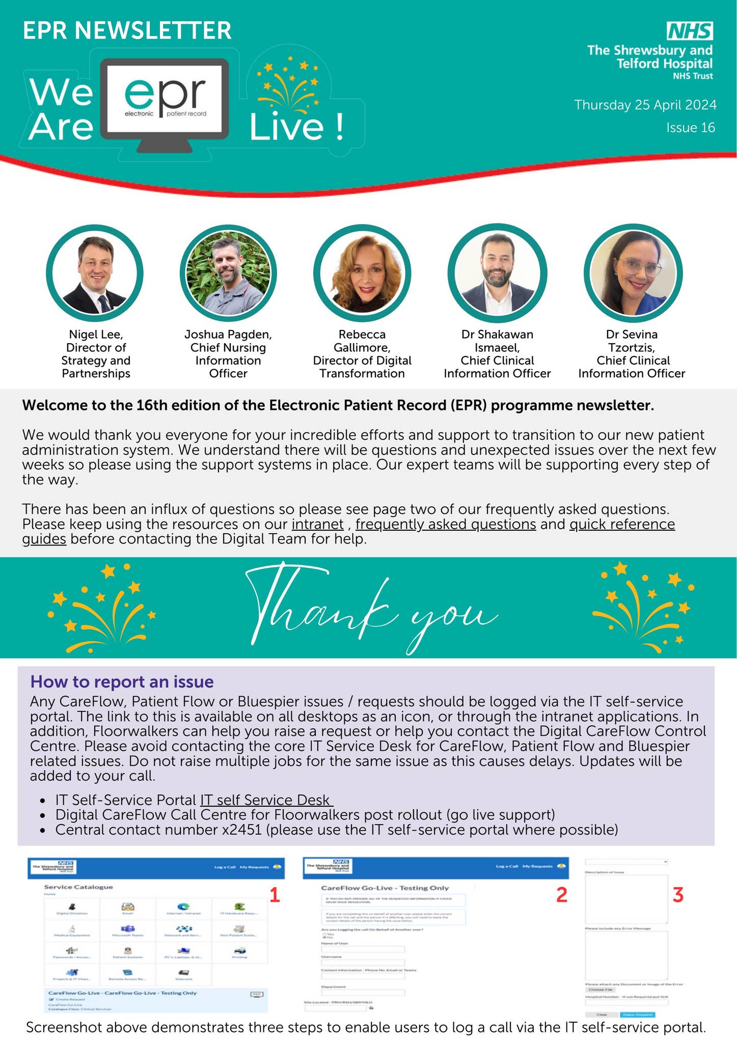 Er Newsletter EPR Newsletter Issue 16 by The Shrewsbury and Telford Hospital NHS ...