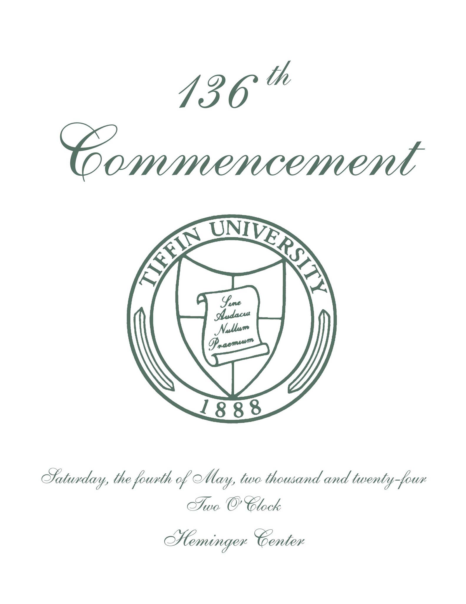 Tiffin University 136th Commencement Program by Tiffin University - Issuu