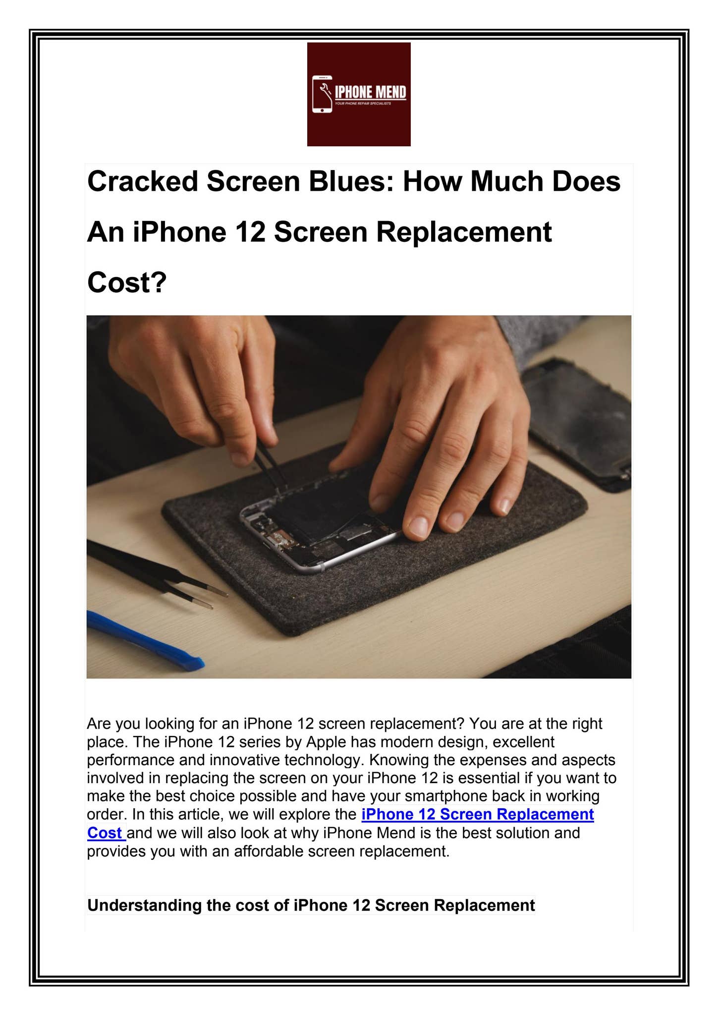Cracked Screen Blues: How Much Does An iPhone 12 Screen Replacement ...