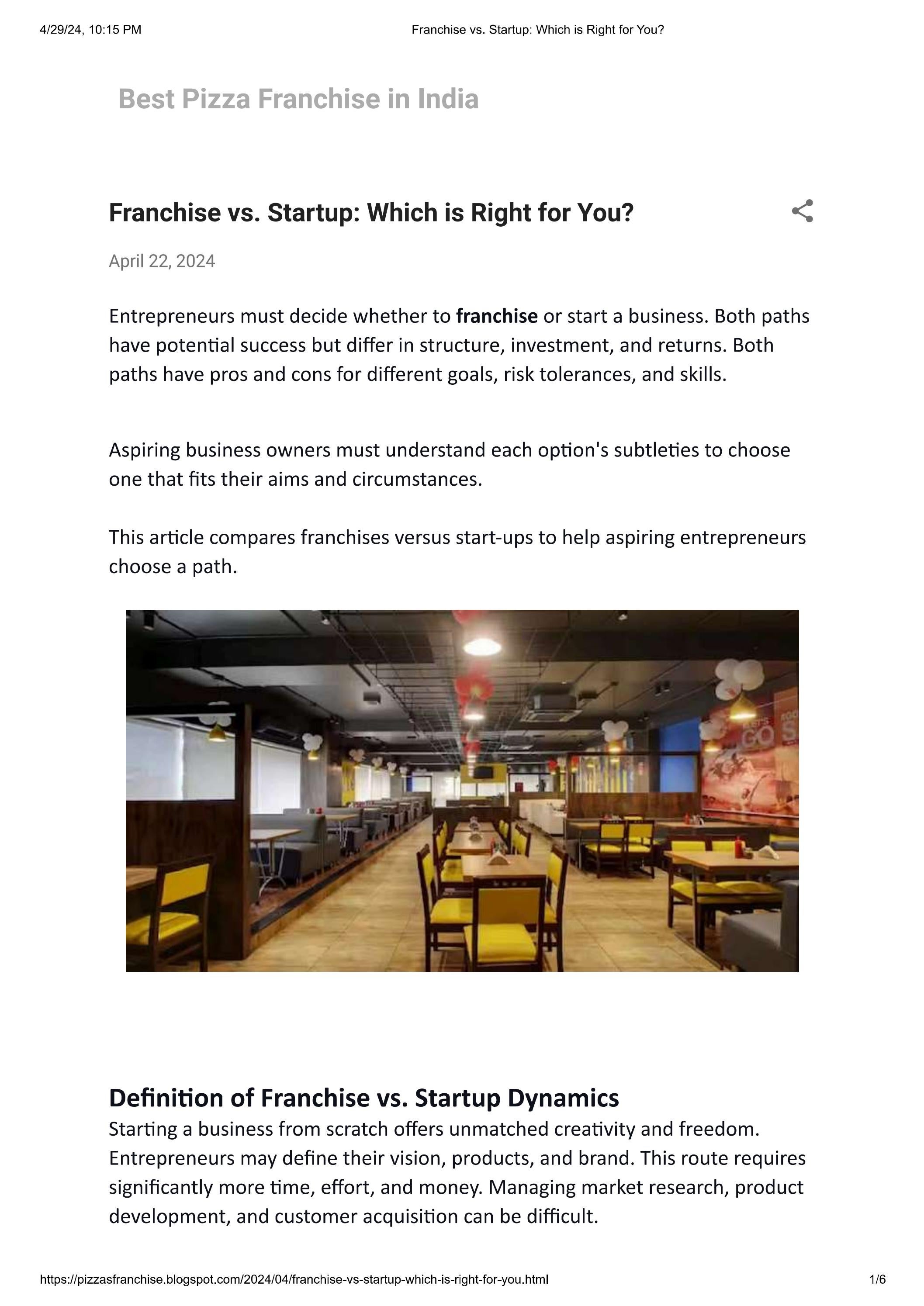Franchise Vs. Startup: Which Has A Better Chance Of Thriving? - y03mc4f