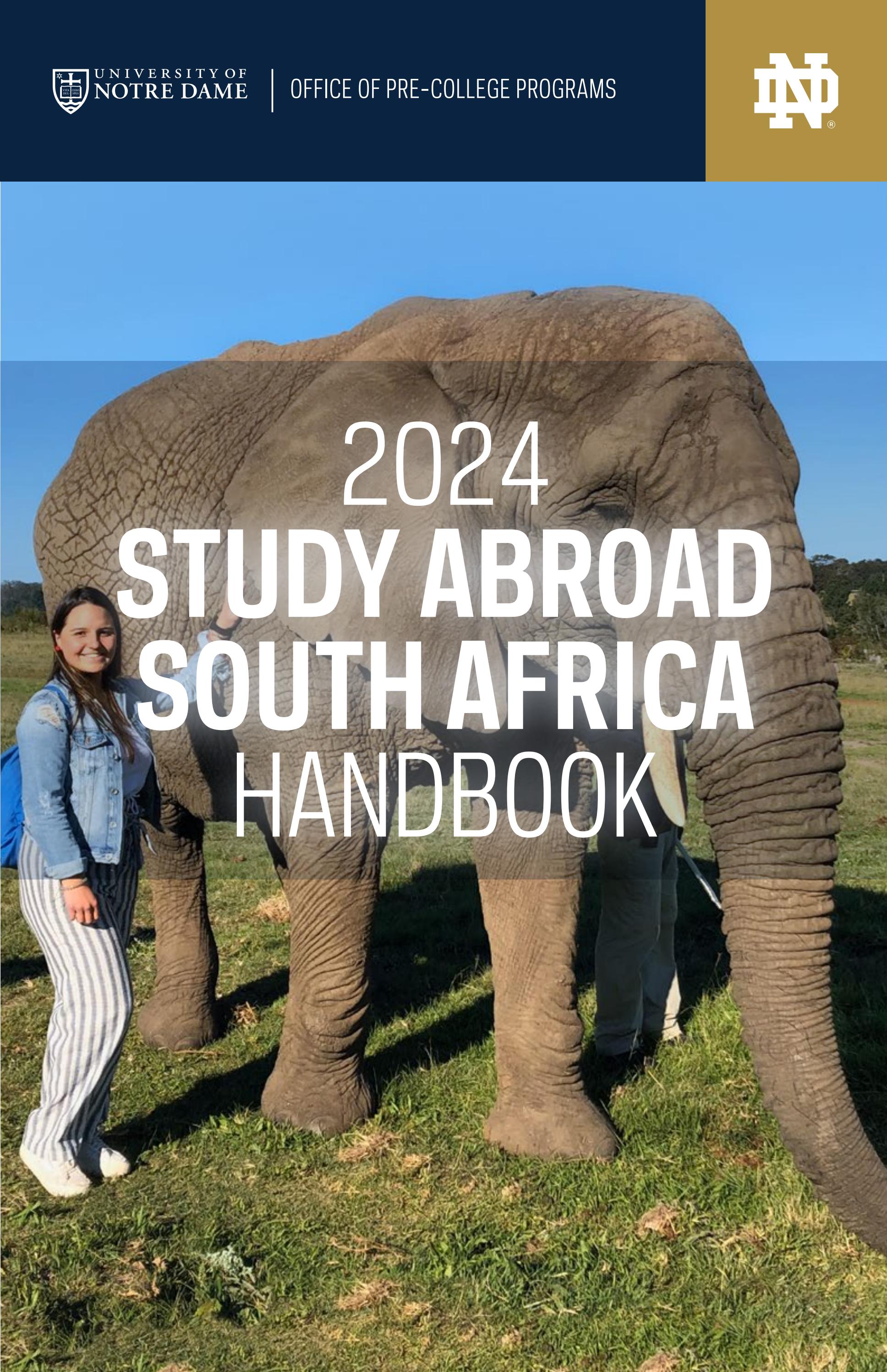 Notre Dame PreCollege Program Handbook South Africa by Office of