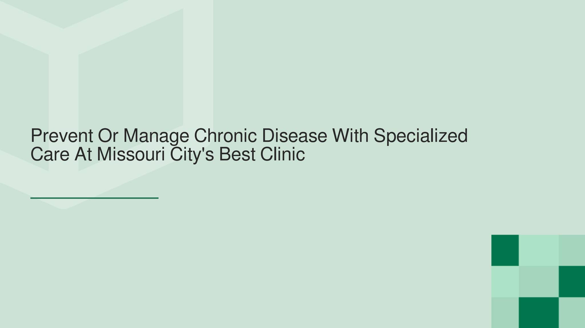 Prevent Or Manage Chronic Disease With Specialized Care At Missouri ...