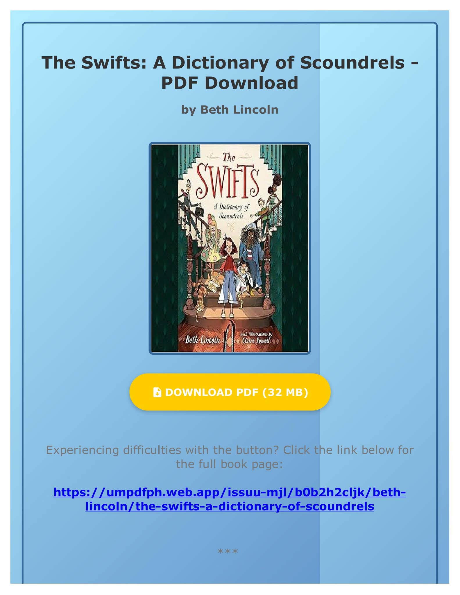 PDF The Swifts: A Dictionary of Scoundrels by Beth Lincoln
