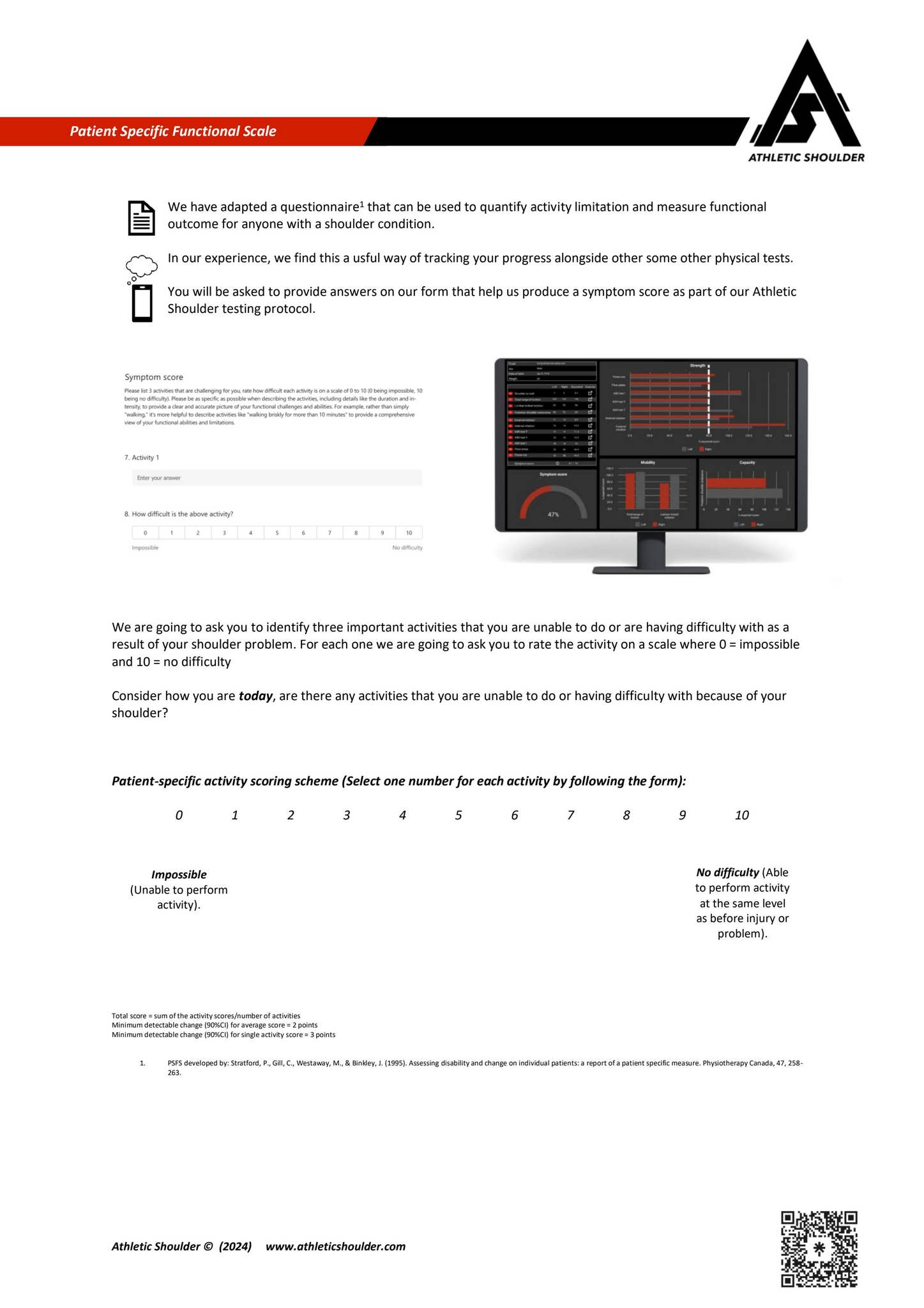 Psfs Questionnaire ASH patient specific functional scale by Ben Ashworth - Issuu