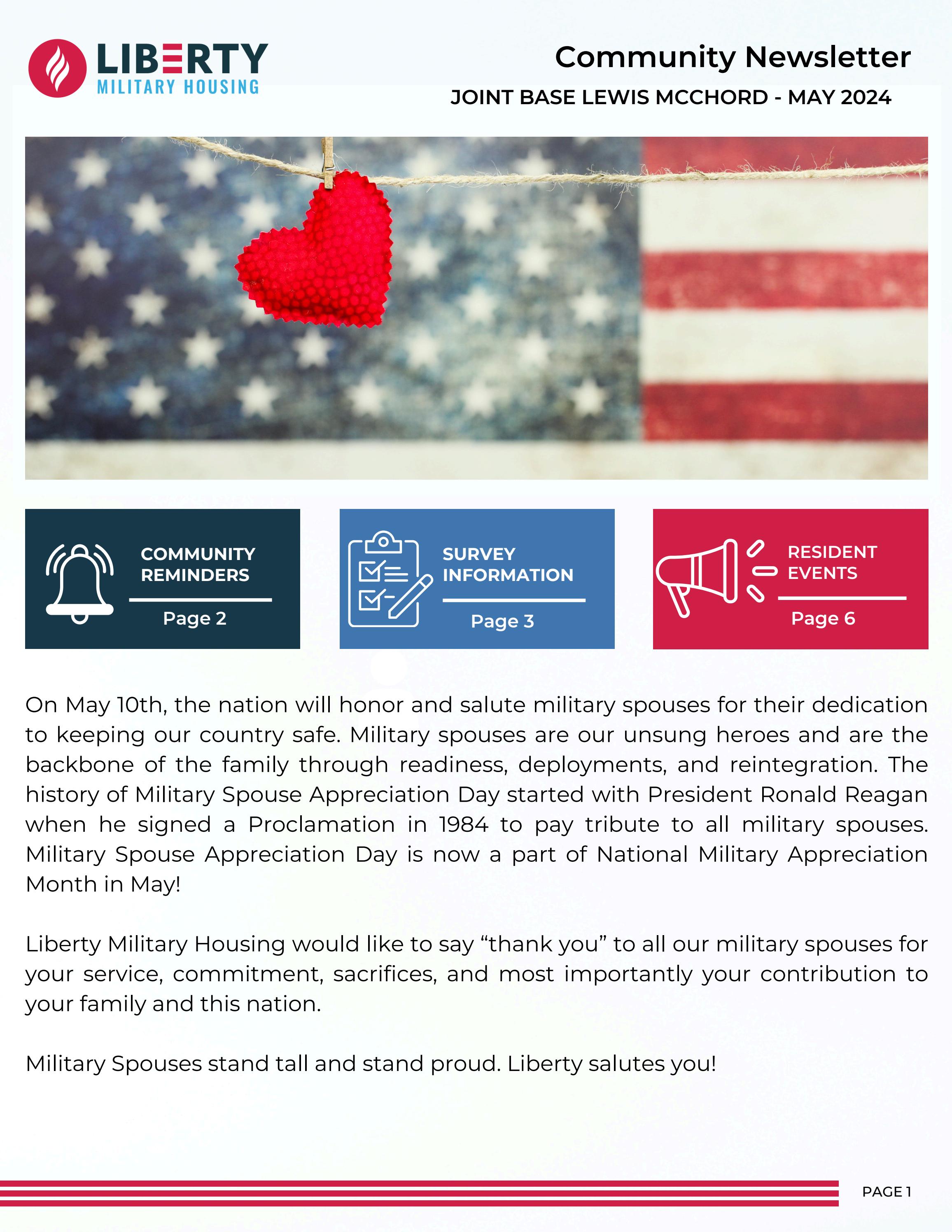 May 2024 Community Newsletter JBLM by Liberty Military Housing at