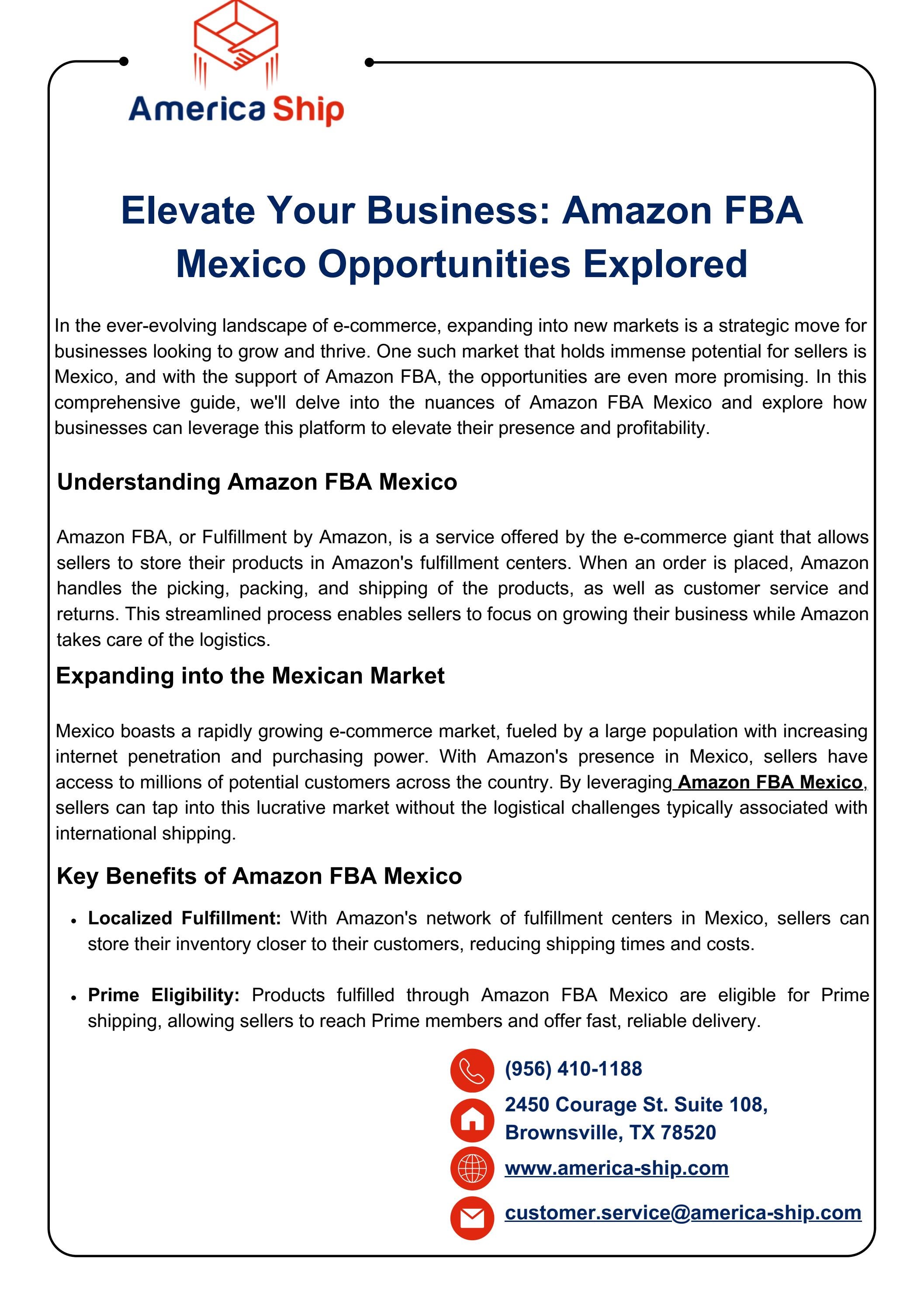 Elevate Your Business Amazon FBA Mexico Opportunities Explored by
