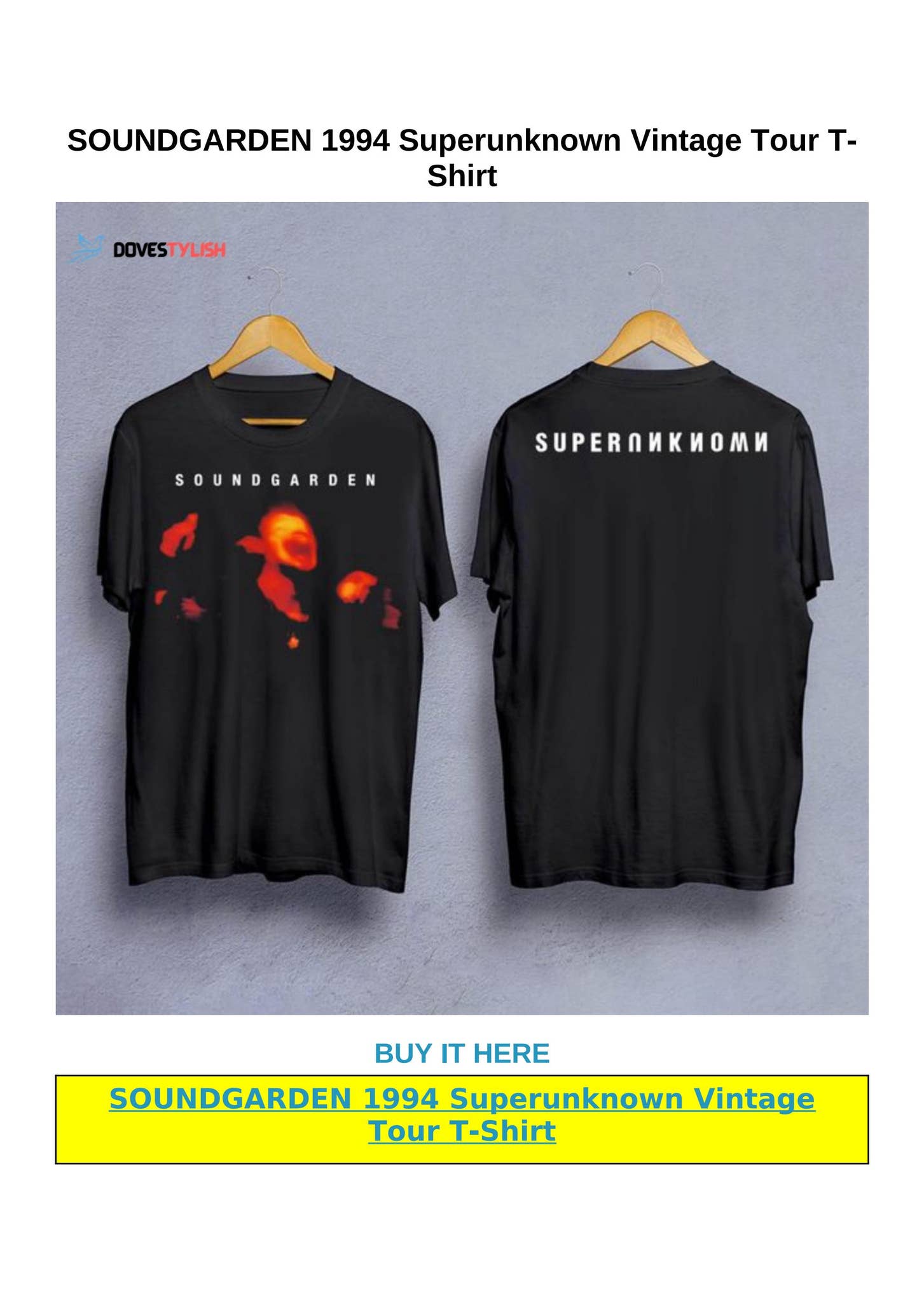SOUNDGARDEN 1994 Superunknown Vintage Tour T-Shirt by