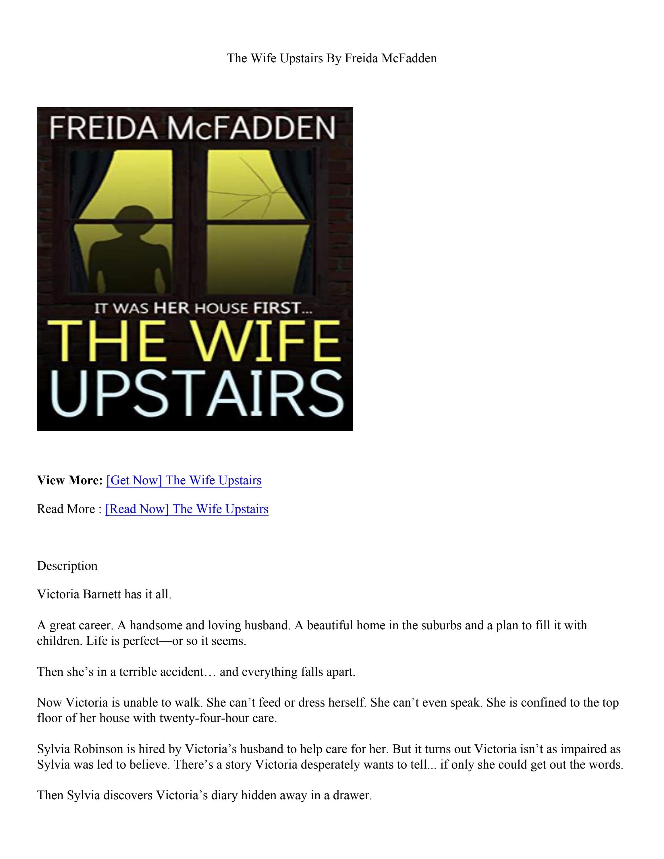 (PDF) Download The Wife Upstairs By Freida McFadden by fleurettelaval99 (PDF) Download The Wife Upstairs By Freida McFadden by fleurettelaval99