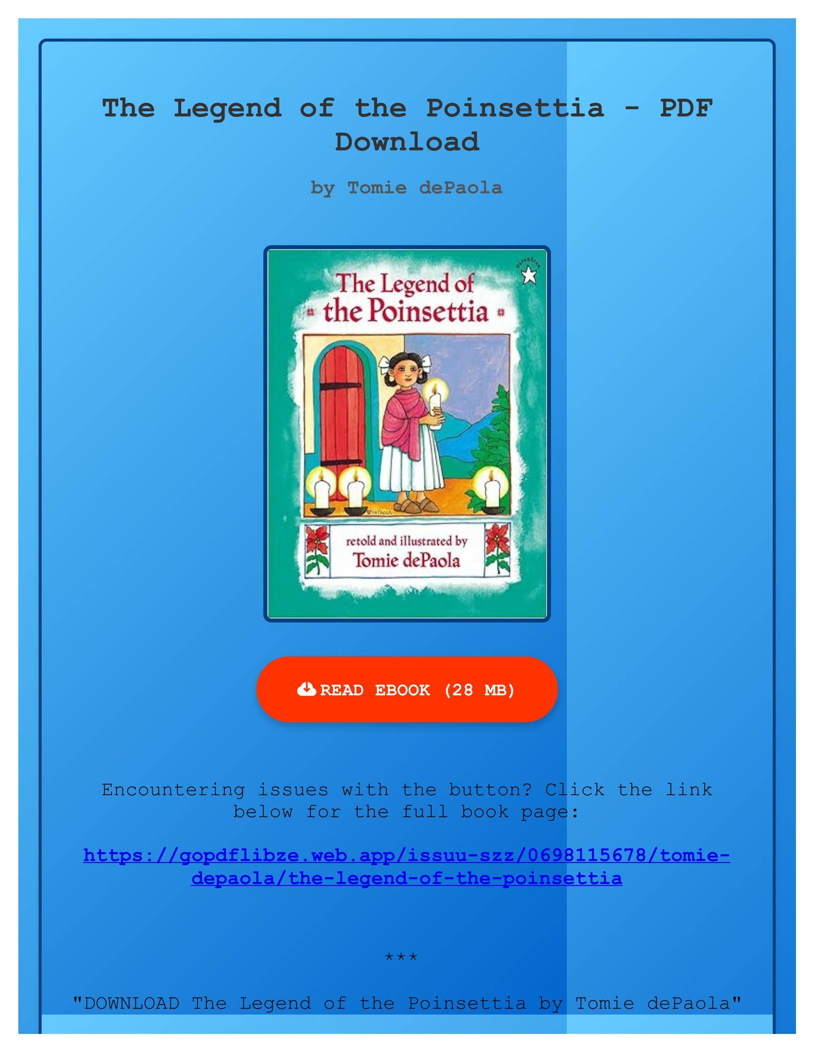 DOWNLOAD The Legend of the Poinsettia by Tomie dePaola by ...