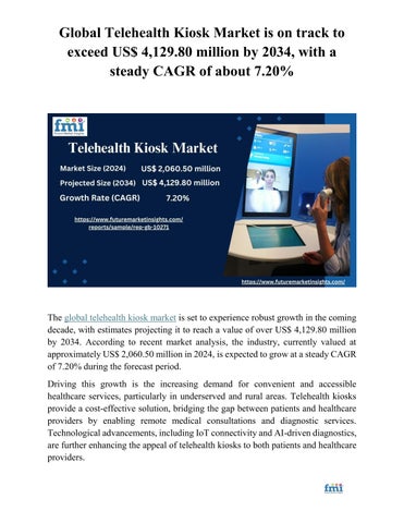 Telehealth Kiosk Market Size Share Demand Growth By 2024 to 2034 by ...