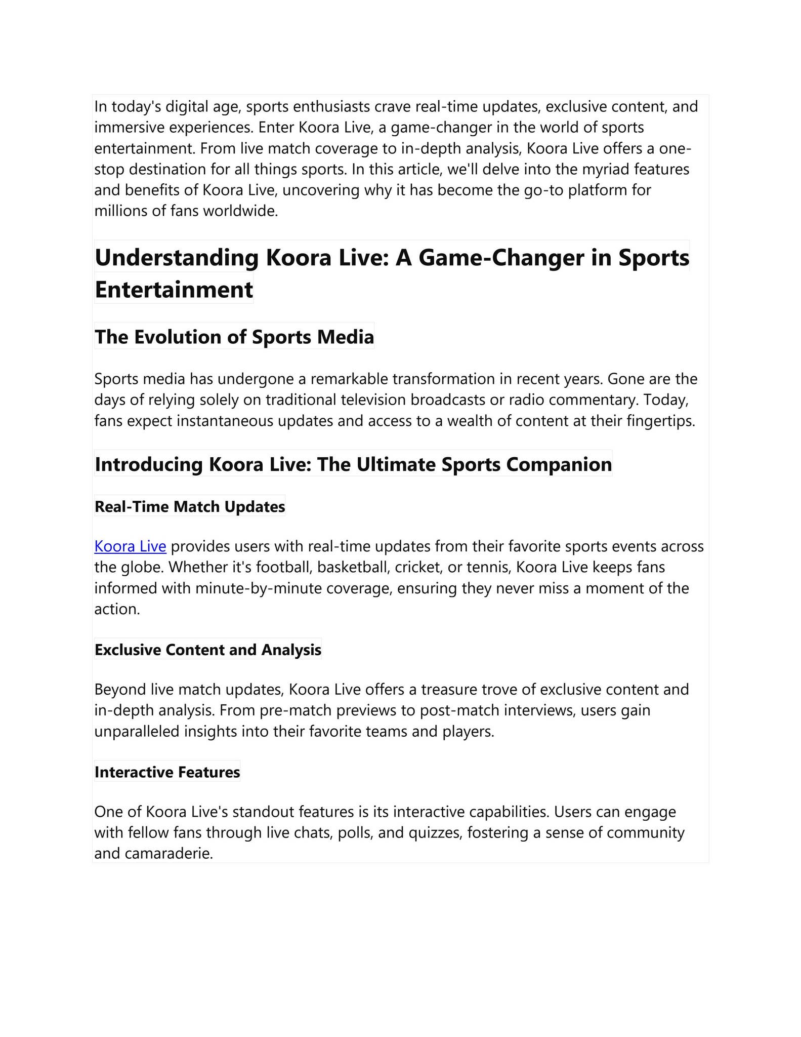 Score Big with Koora Live: Enhancing Your Sports Viewing Experience by ...