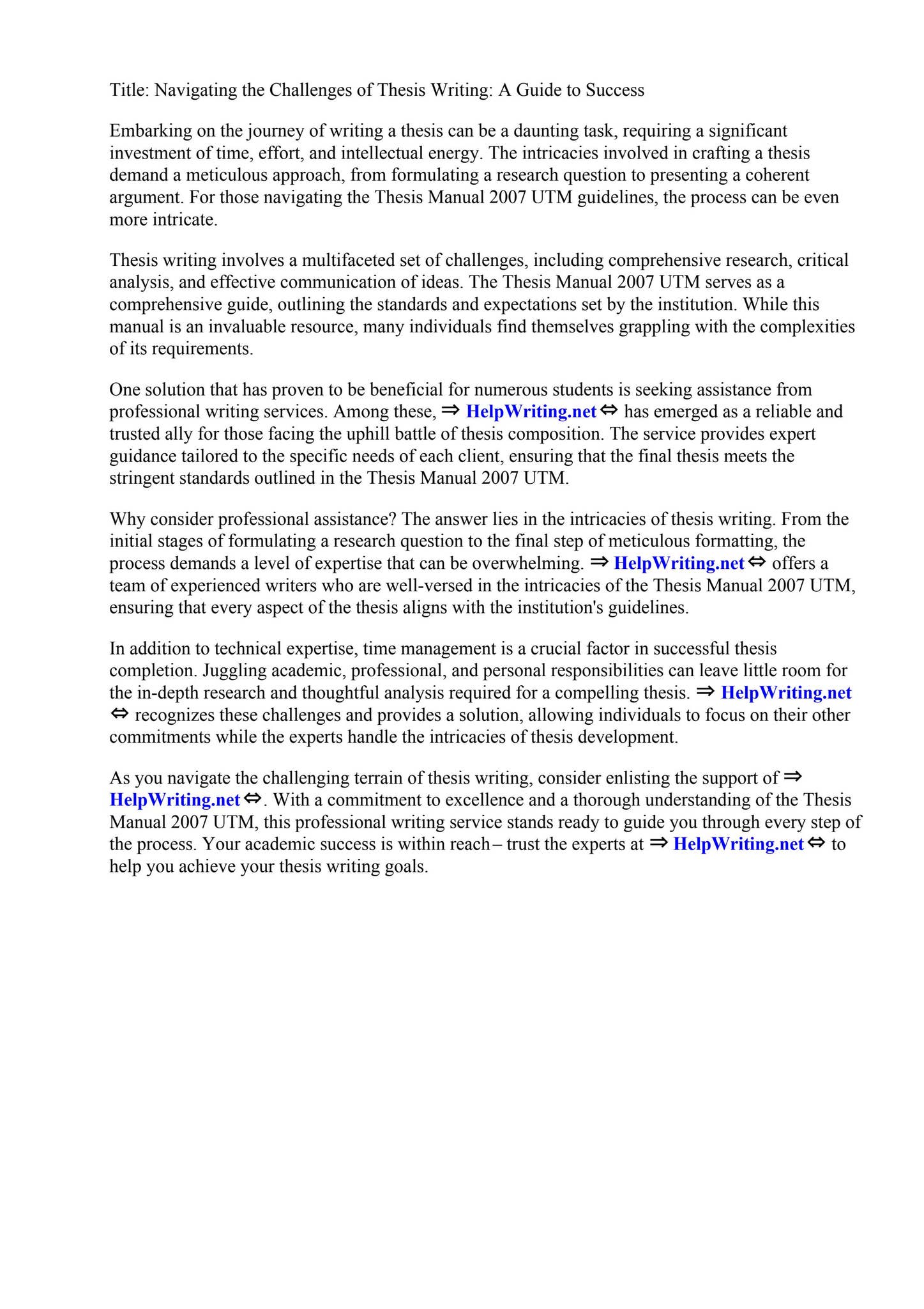 Thesis Manual 2007 Utm By Winona State University Issuu