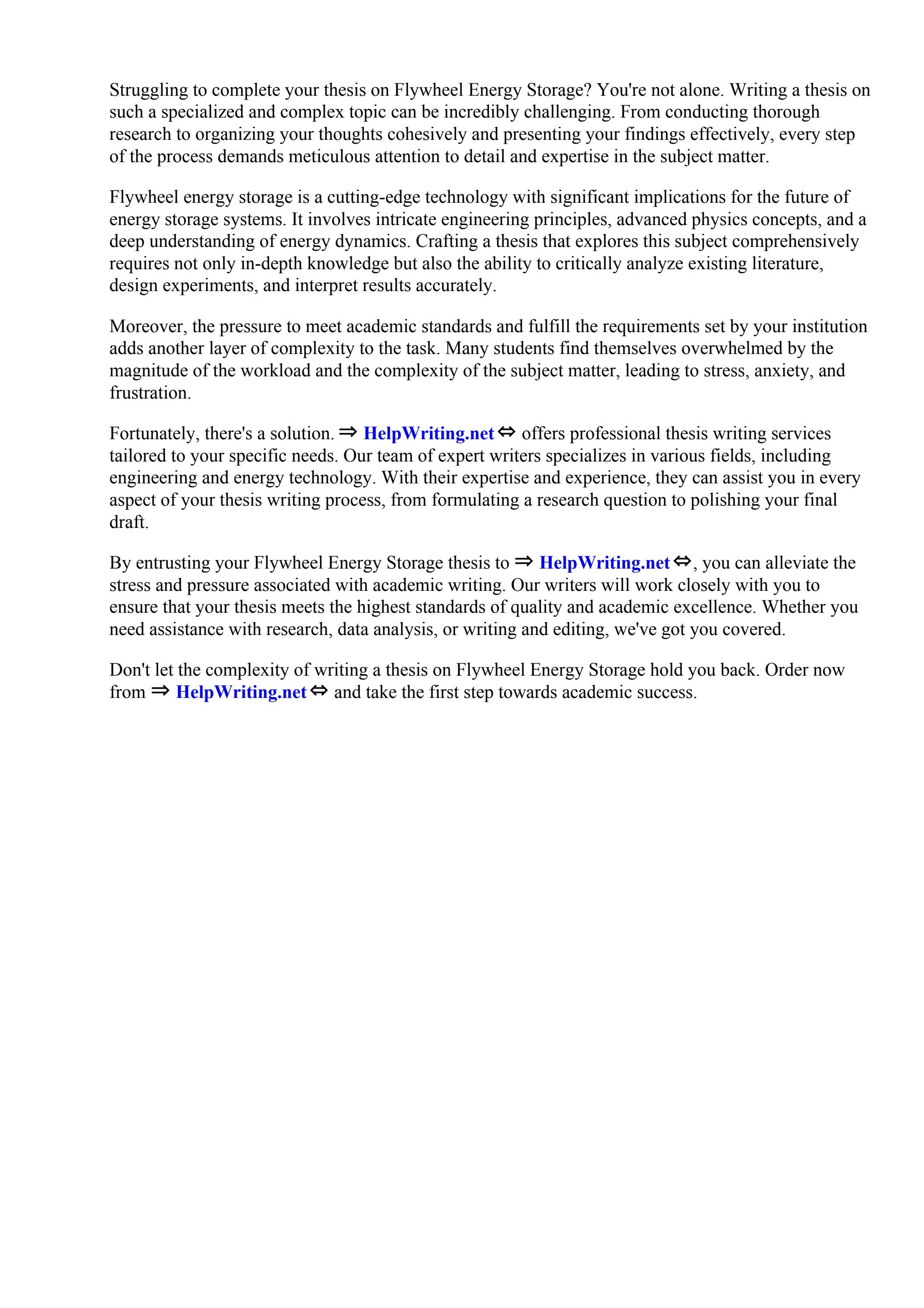 Flywheel Energy Storage Thesis by College of Southern Maryland Issuu