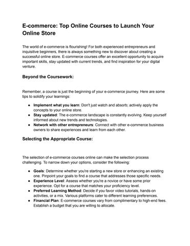 E-commerce: Top Online Courses to Launch Your Online Store by ...