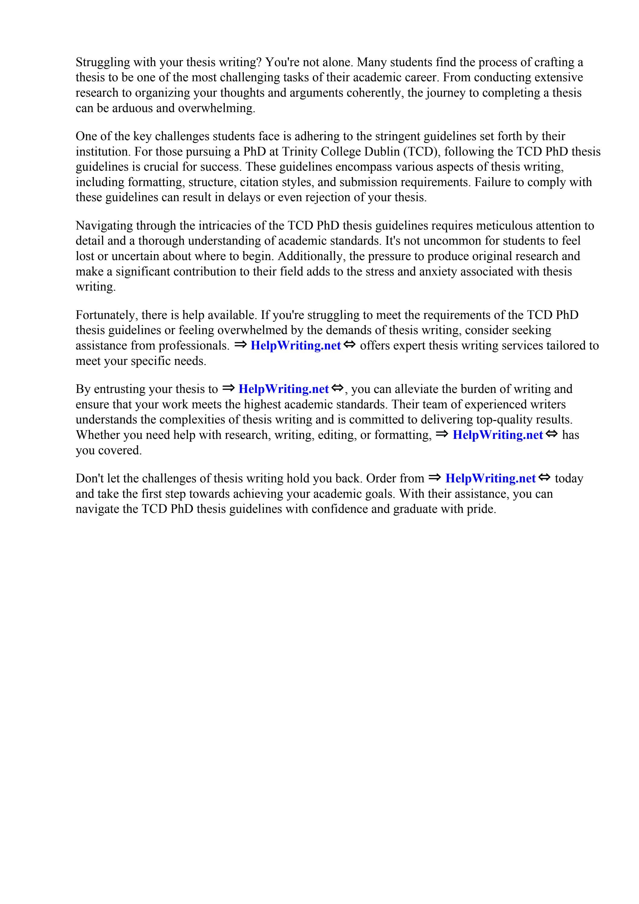 Tcd Phd Thesis Guidelines By Weber State University Issuu Tcd phd thesis guidelines by weber state university issuu