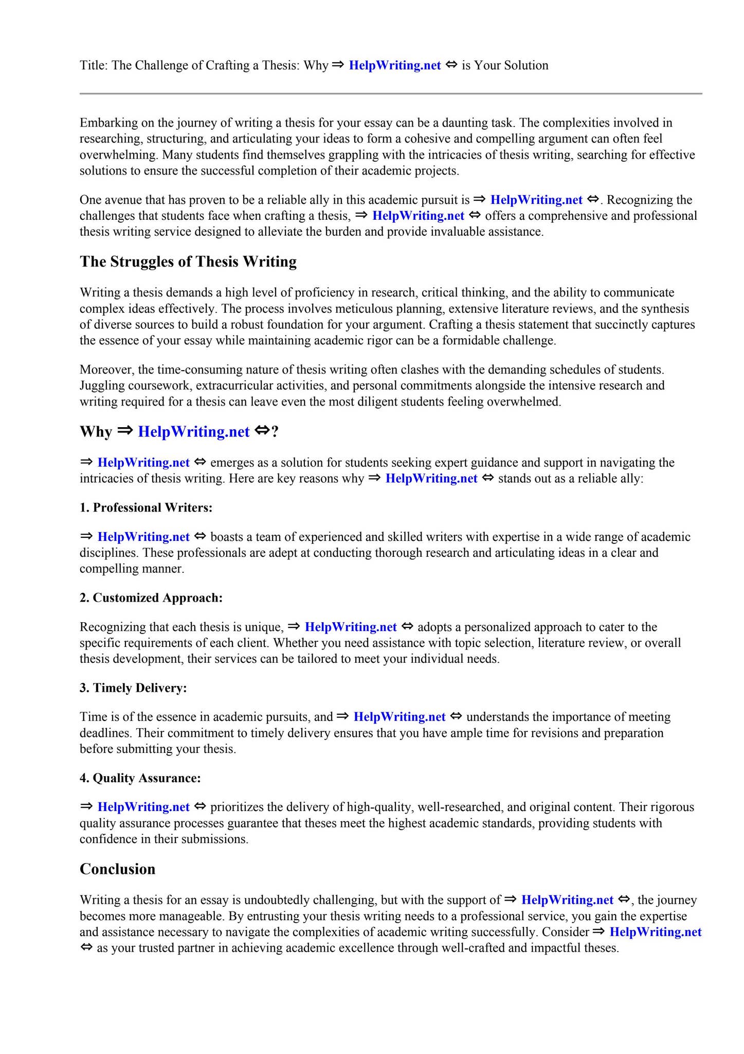 Help Writing A Thesis For An Essay by University of Management and ...