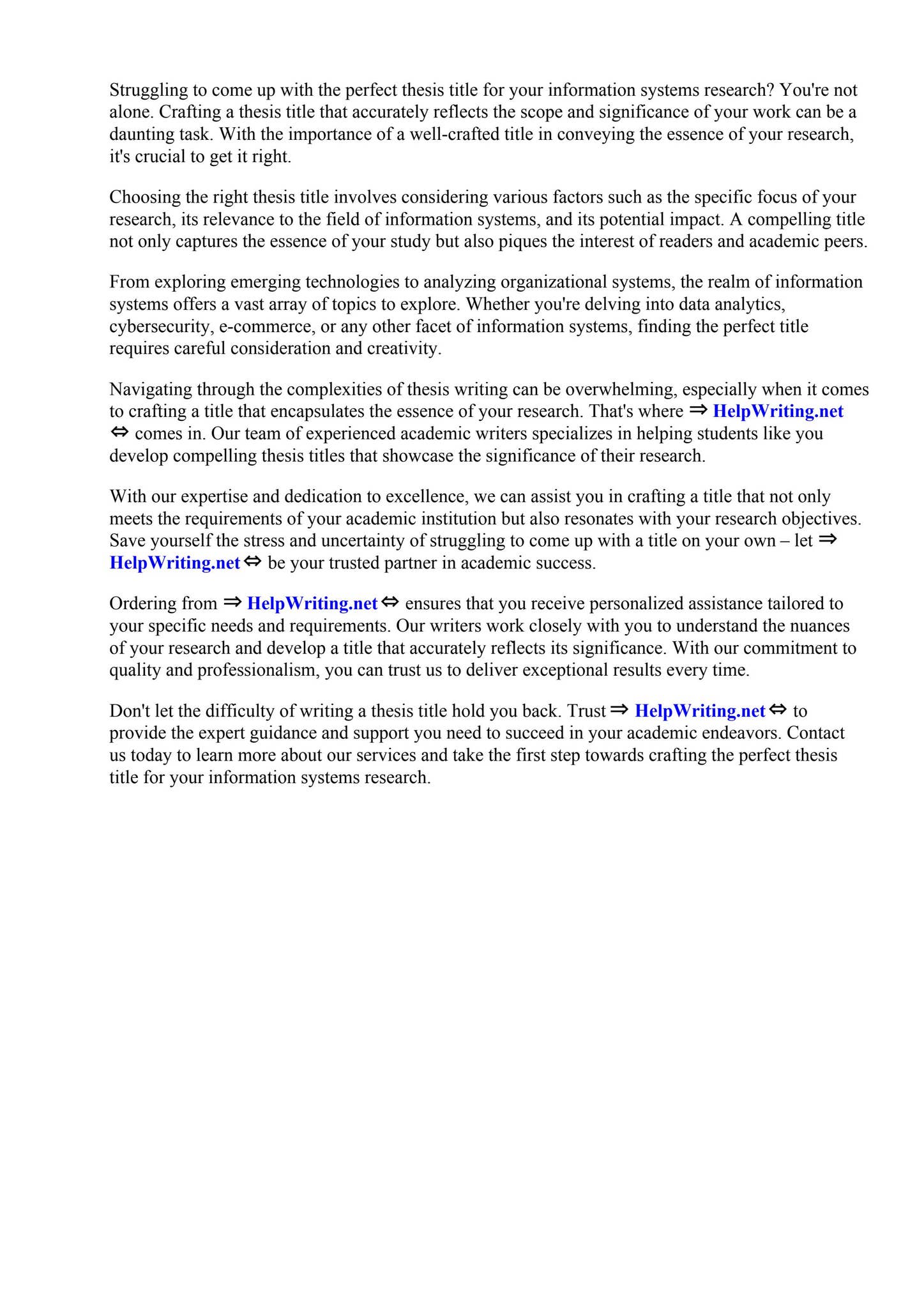Thesis Titles For Information Systems by Doane University - Issuu
