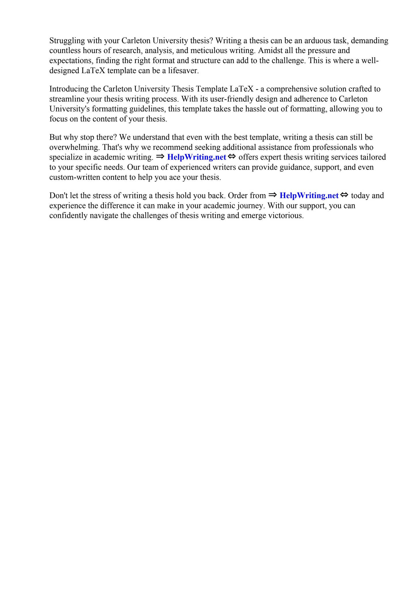 Carleton University Thesis Template Latex by Career Networks Institute ...