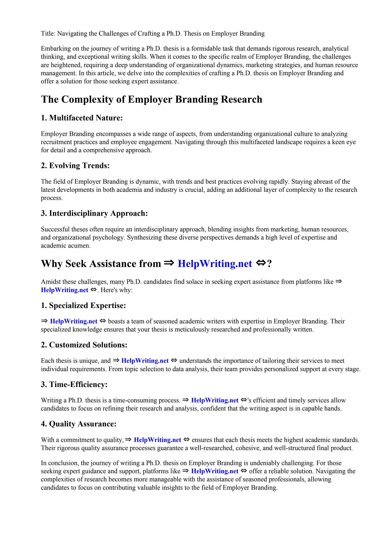 Phd Thesis On Employer Branding By Doane University Issuu