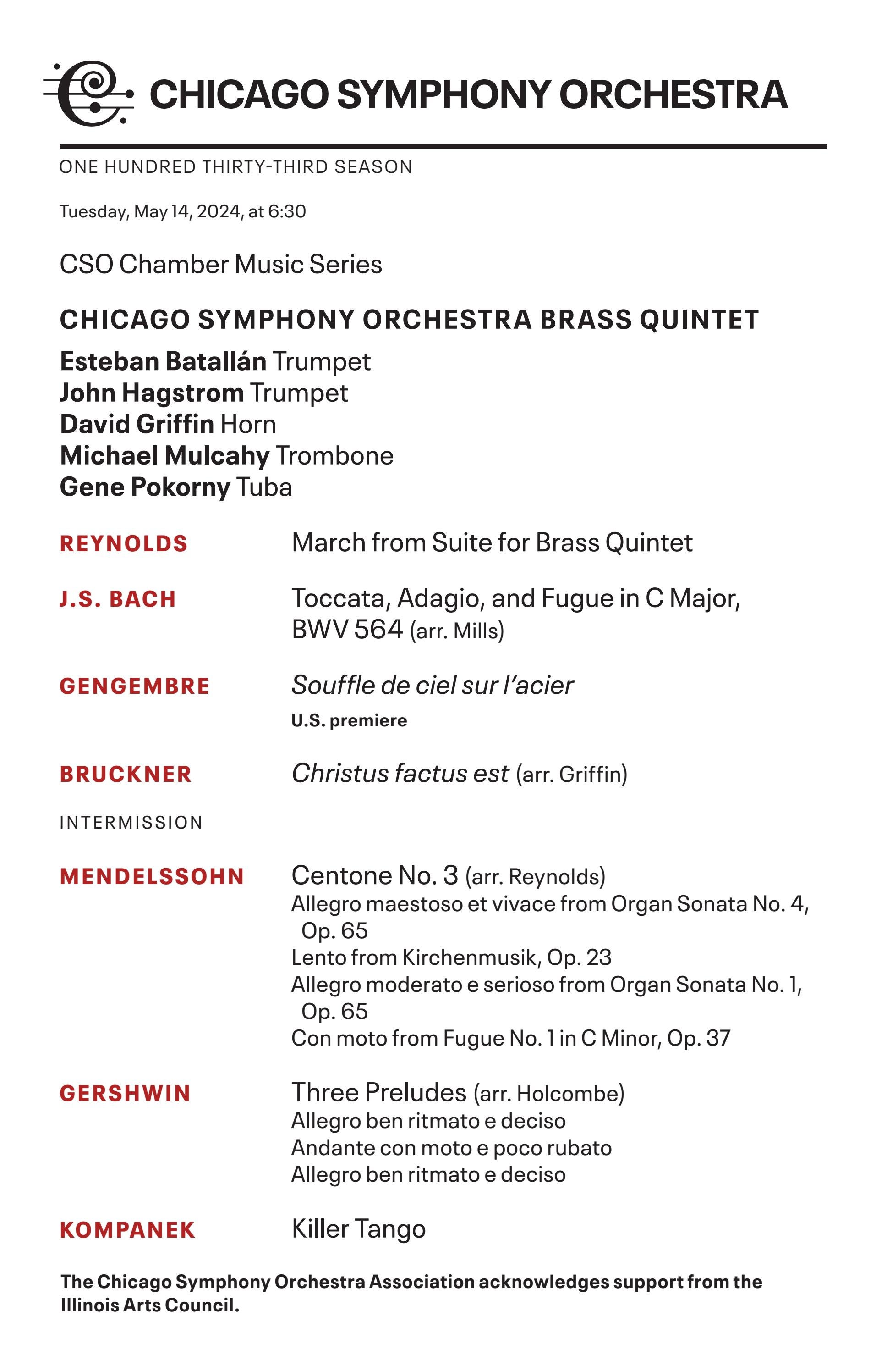 Bach Program Notes Program Book - CSO Brass Quintet Plays Bach & More by Chicago Symphony ...