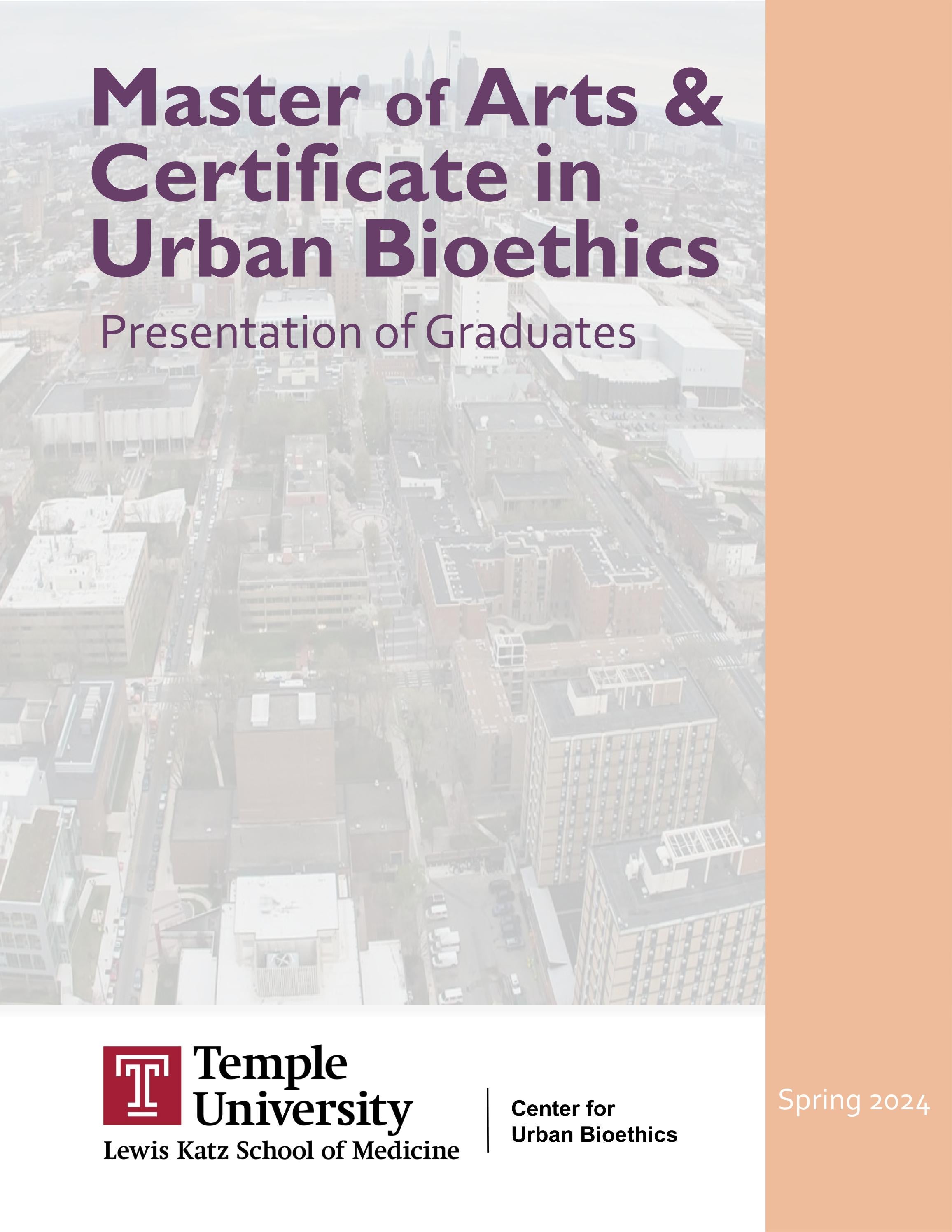 Urban Bioethics Spring 2024 Presentation of Graduates by MA Urban ...
