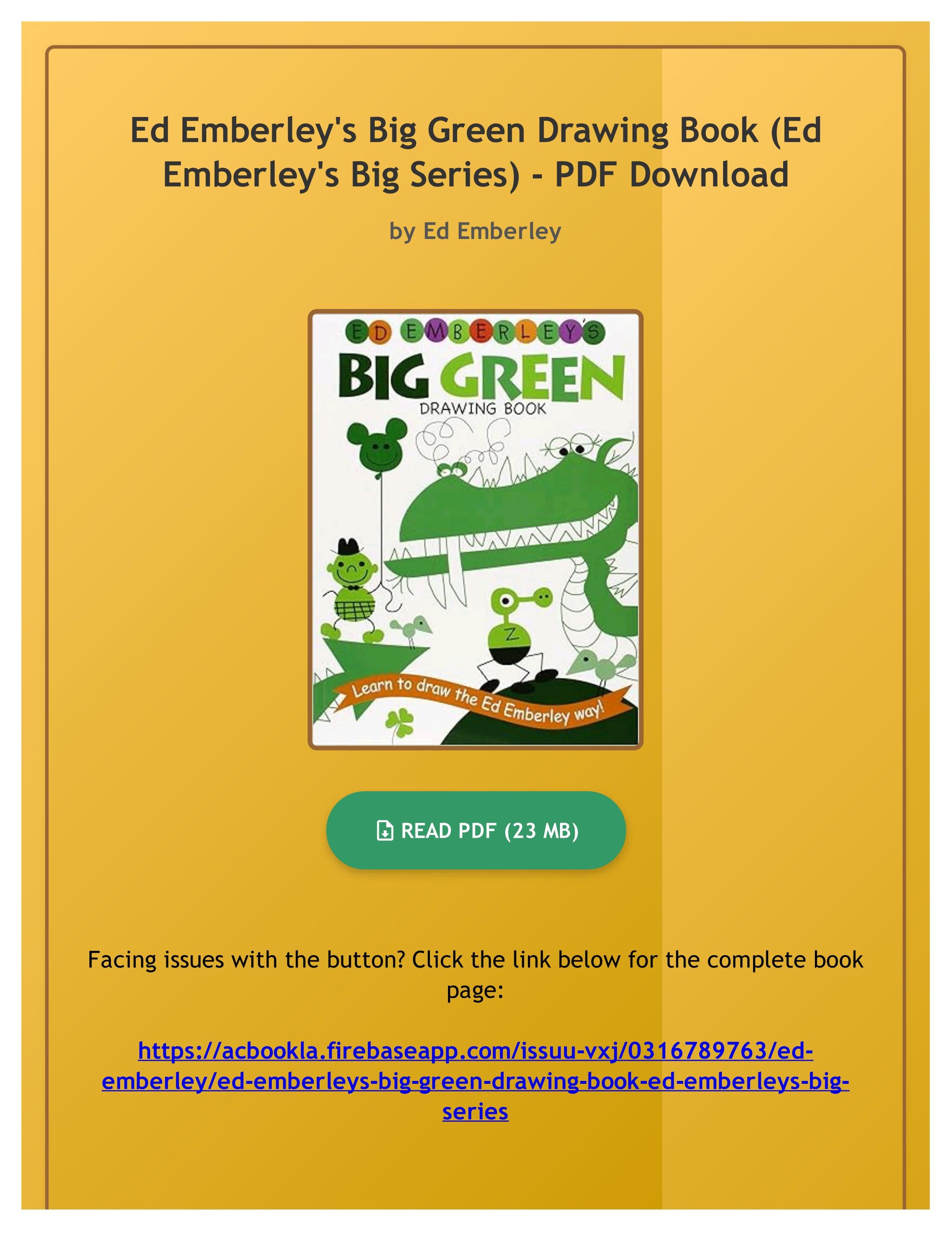 Pdf Free Ed Emberley's Big Green Drawing Book (Ed Emberley's Big Series
