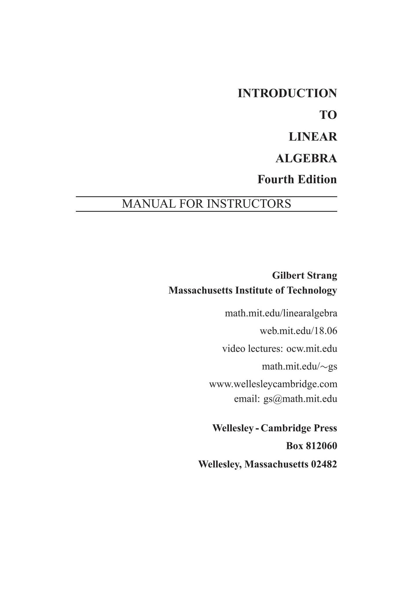 洋書 Introduction to Linear Algebra g3 Introduction to Linear Algebra - 5th Edition - Solutions and