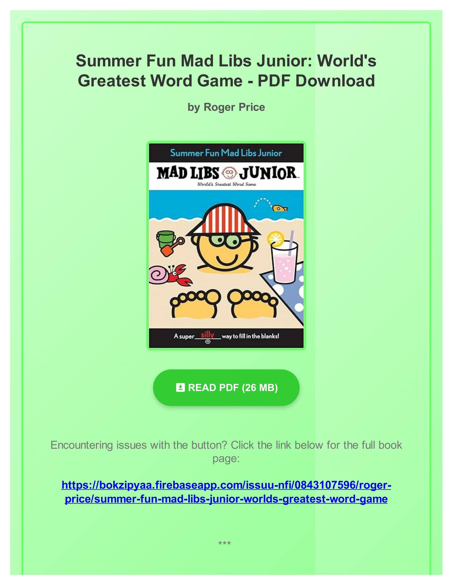[PDF] Summer Fun Mad Libs Junior World's Greatest Word Game