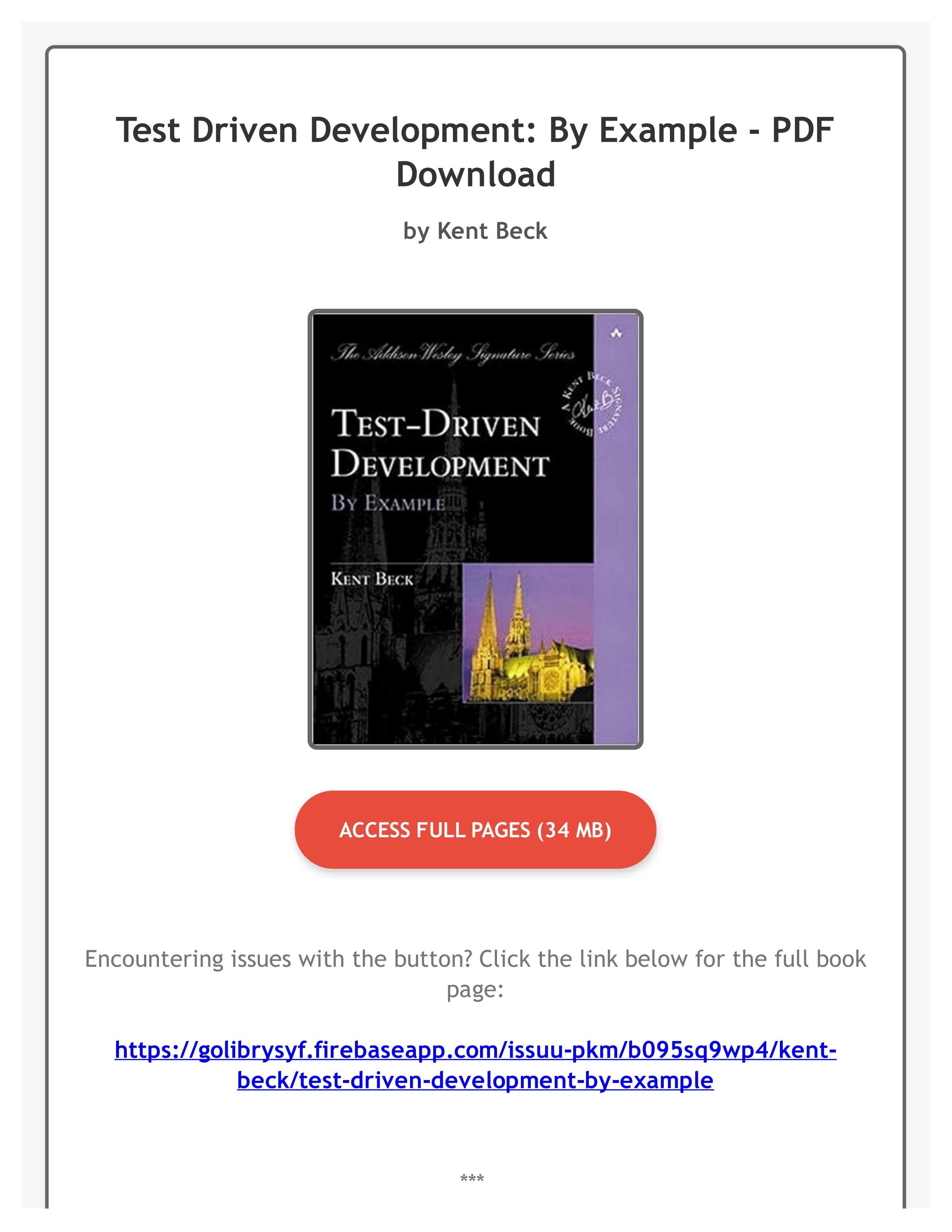Ebook PDF Test Driven Development: By Example by Kent Beck by ...